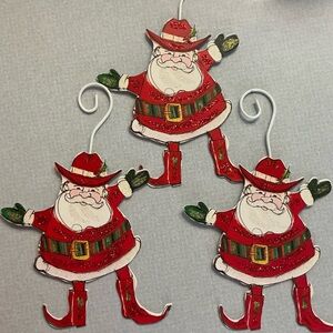 Festive Santa Ornaments - Red and Green